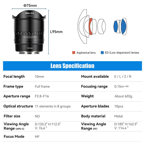 7Artisans 10mm F2.8 Mark II Lens (Nikon Z)
