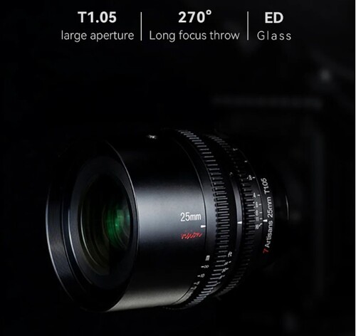 7Artisans 25mm T1.05 Vision Cine Lens (Canon RF-S)