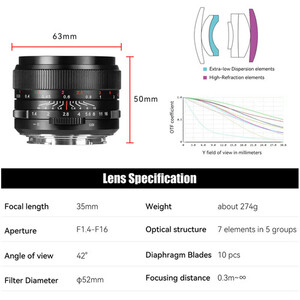 7Artisans 35mm F1.4 Mark III Lens (Sony E) - Thumbnail