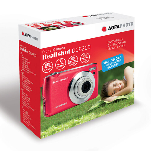 AgfaPhoto Realishot DC8200 Dijital Kamera (Kırmızı)