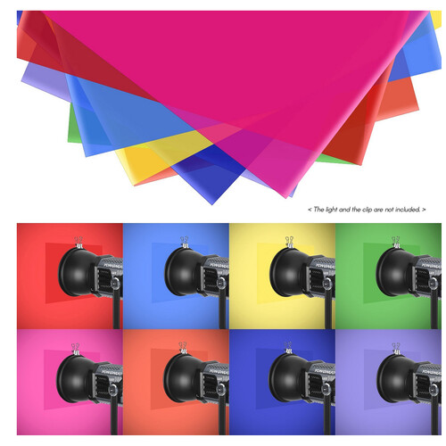 Andoer 8 Renk / Şeffaf Jel Aydınlatma Filtresi 50x40 D10622