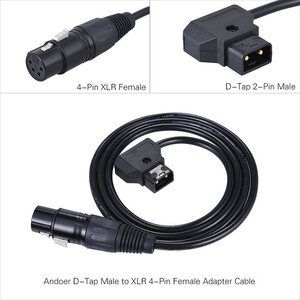 Andoer D-Tap Erkek - XLR 4-Pin Dişi Adaptör Güç Kaynağı Kablosu D4261 - Thumbnail