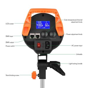 Andoer DL200 Pro (200watt) Video Çekim Işığı 3200K-5600K D10054 - Thumbnail