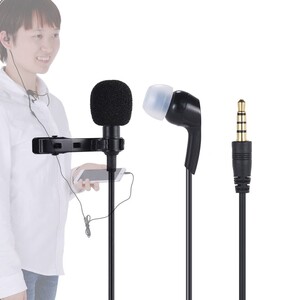 Andoer EY-511B Çok Yönlü Kondansatör Kulaklıklı Yaka Mikrofonu D4694B - Thumbnail