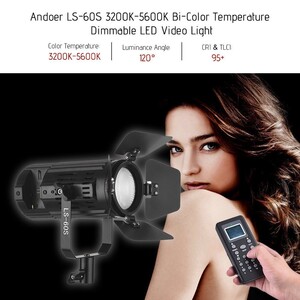 Andoer LS-60S (60watt) Video Çekim Işığı 3200K-5600K D4971 - Thumbnail