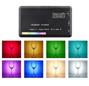 Andoer W140 (8Watt) RGB LED Video Çekim Dolgu Işığı D10396 - Thumbnail