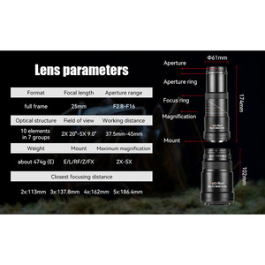 AstrHori 25mm f/2.8 2-5x Ultra Macro Lens (L Mount) - Thumbnail