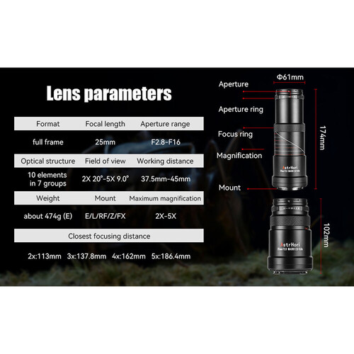 AstrHori 25mm f/2.8 2-5x Ultra Macro Lens (L Mount)