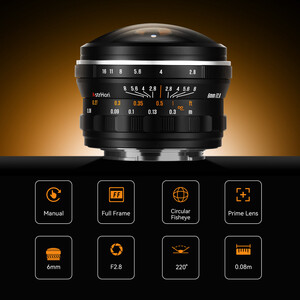 AstrHori - Astrhori 6mm f/2.8 Full-Frame Balık Gözü Lens (Sony E) (1)