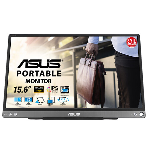 ASUS ZENSCREEN MB16ACE 15,6 TASINABILIR USB MONITOR IPS 1920x1080 5MS USB Type-C