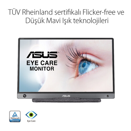 ASUS ZENSCREEN MB16AH 15,6 IPS 1920x1080 5MS Micro-HDMI USB-C MAT EKRAN, EYECARE Taşınabilir USB Monitör