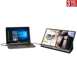 ASUS ZENSCREEN MB16AHP 15,6 IPS 1920x1080 5MS Micro-HDMI USB-C DAHILI BATARYA, USB-C TO A ADAPTOR, EYECARE Taşınabilir USB Monitör - Thumbnail