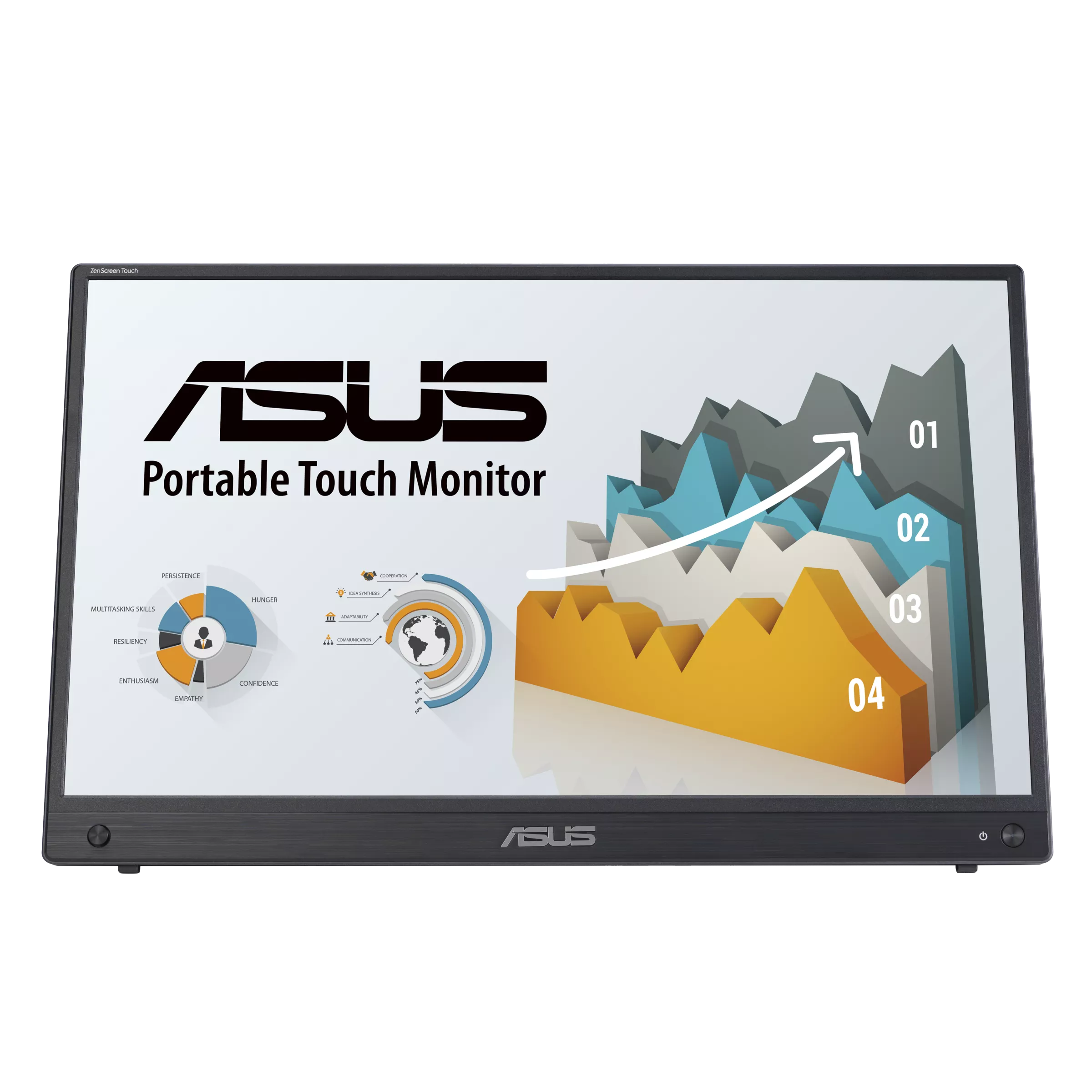 ASUS ZENSCREEN MB16AHT 15,6 IPS 1920x1080 5MS Mini-HDMI USB-C 10 PARMAK DOKUNMATIK, DAHILI BATARYA, EYECARE Taşınabilir USB Monitör - Thumbnail