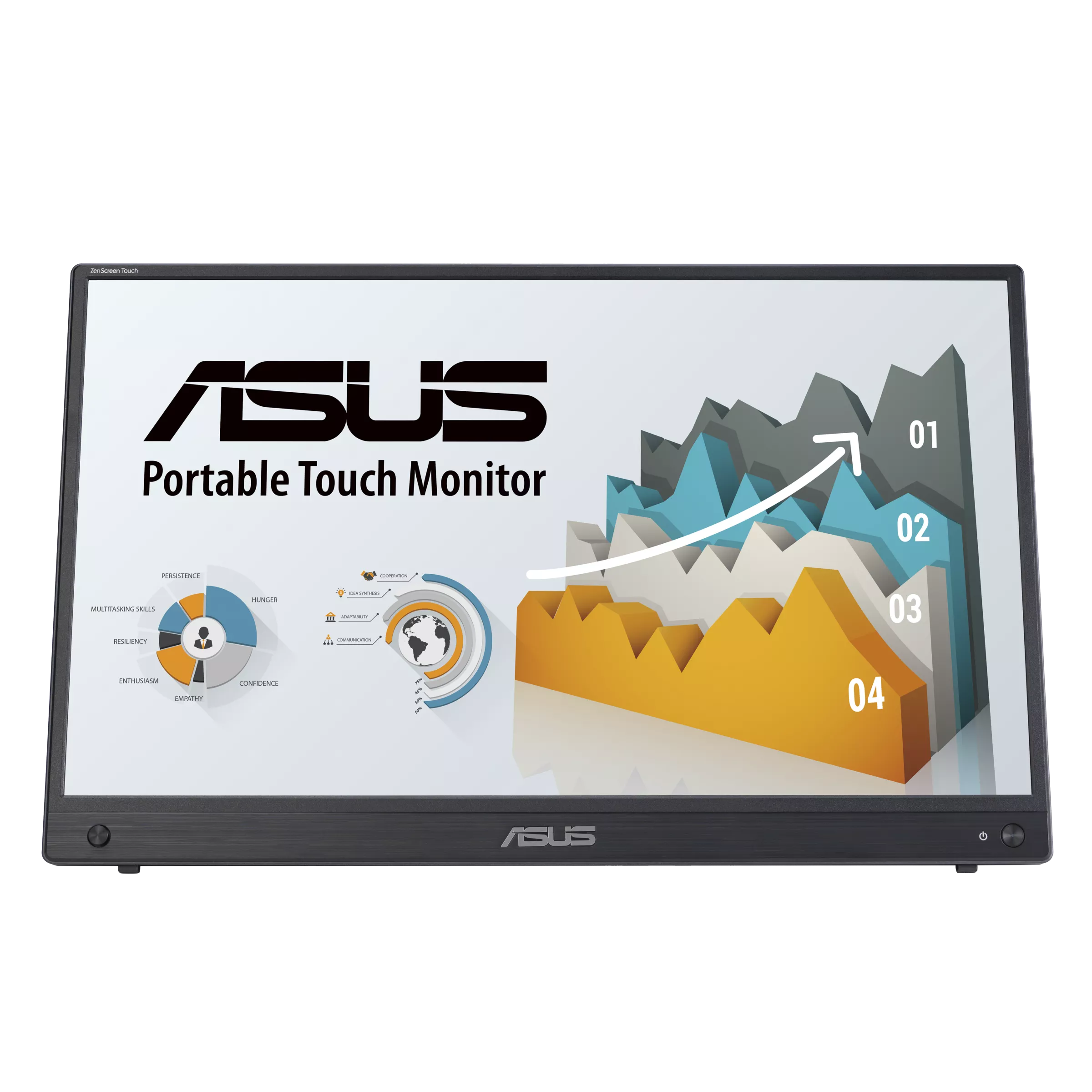 ASUS ZENSCREEN MB16AHT 15,6 IPS 1920x1080 5MS Mini-HDMI USB-C 10 PARMAK DOKUNMATIK, DAHILI BATARYA, EYECARE Taşınabilir USB Monitör