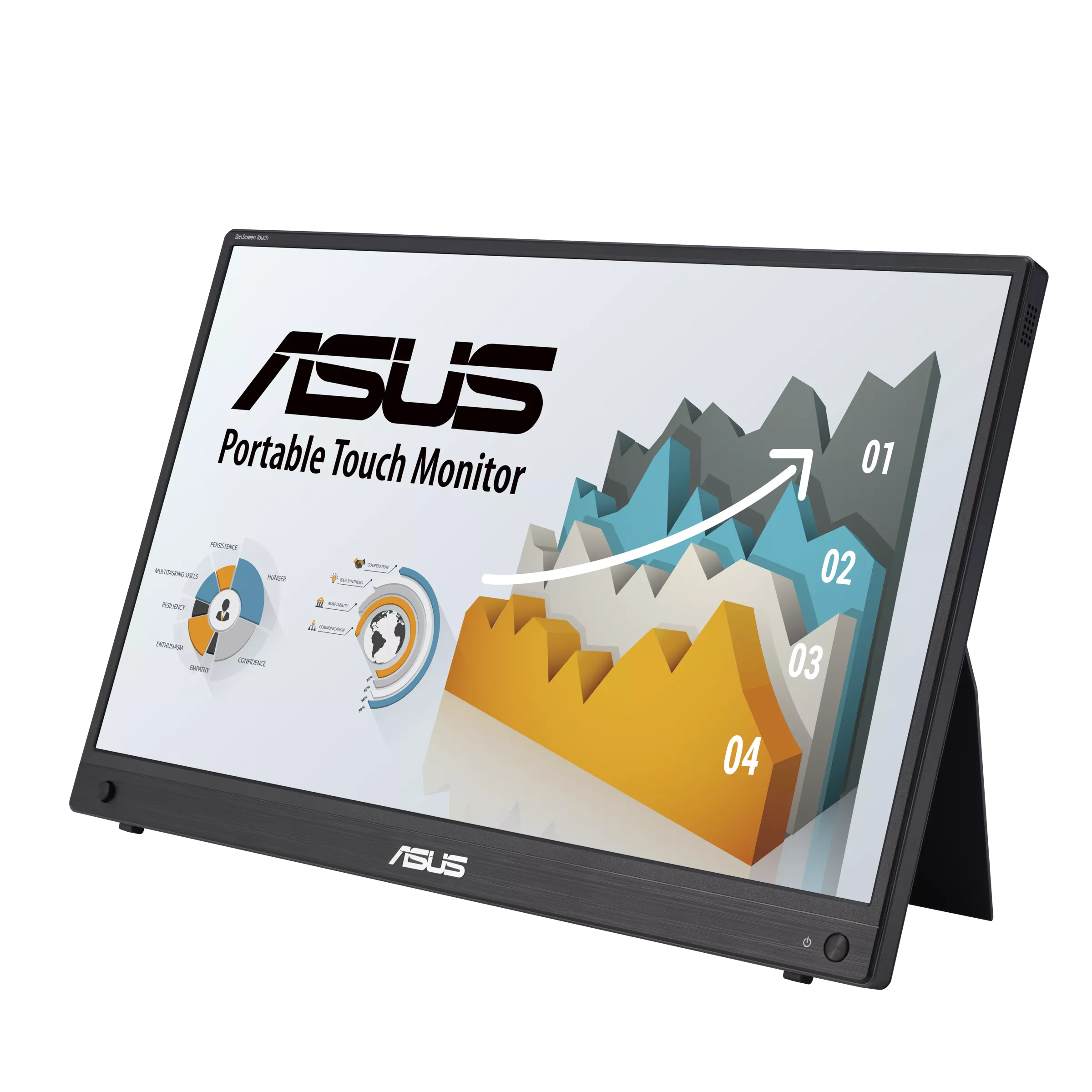 ASUS ZENSCREEN MB16AHT 15,6 IPS 1920x1080 5MS Mini-HDMI USB-C 10 PARMAK DOKUNMATIK, DAHILI BATARYA, EYECARE Taşınabilir USB Monitör - Thumbnail