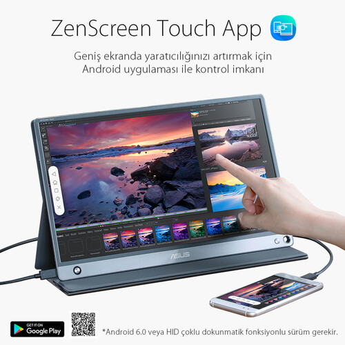 ASUS ZENSCREEN MB16AMT 15,6 TASINABILIR USB MONITOR IPS 1920x1080 5MS USB Type-C