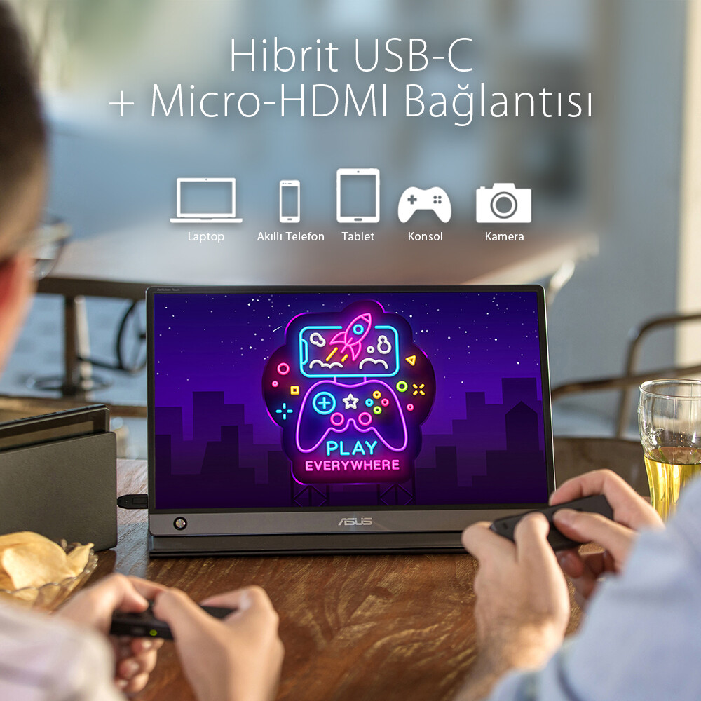 ASUS ZenScreen™ Touch MB16AMT Hibrit Usb-C