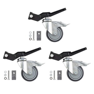 Avenger - Avenger Braked Wheel Set of 3 fits 20mmx20mm & 25mmx25mm Blk A9000NB