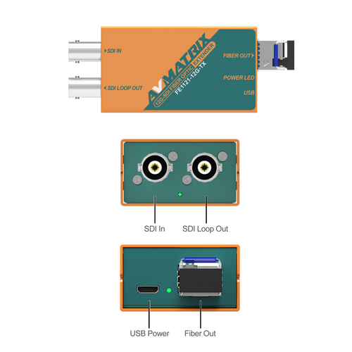 AVMatrix 12G-SDI Fiber Extender Kit (SFPs ile gelir)