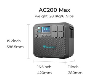 Bluetti AC200MAX Genişletilebilir Güç İstasyonu (2200W 2048Wh) - Thumbnail