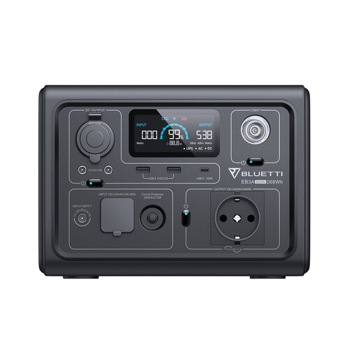 Bluetti EB3A Taşınabilir Güç İstasyonu (600W 268Wh)