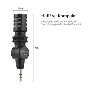 Boya BY-M100 Kompakt 3.5mm Kamera Mikrofonu - Thumbnail