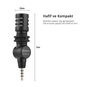 Boya BY-M110 Kompakt 3.5mm Telefon Mikrofonu - Thumbnail