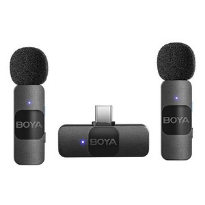 Boya - Boya BY-V20 Ultra Kompakt Osmo Action 2-3-4 İçin İkili Kablosuz Mikrofon (Type-C)