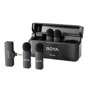 Boya - Boya BY-V4 4 Kişilik Şarj Kutulu Kablosuz Mikrofon Seti - 3.5mm TRS