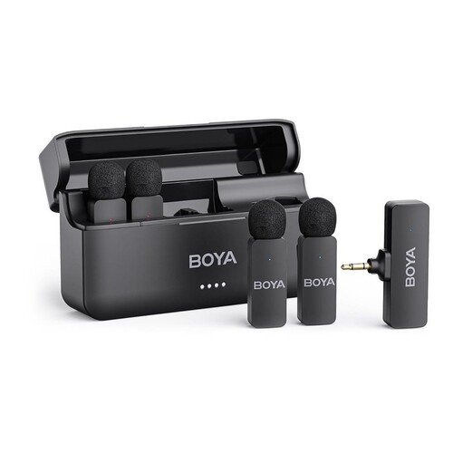 Boya BY-V4 4 Kişilik Şarj Kutulu Kablosuz Mikrofon Seti - 3.5mm TRS