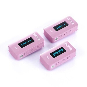 Boya - Boya BY-XM6-K2P Kablosuz İkili Yaka Mikrofonu (Pembe) (1)