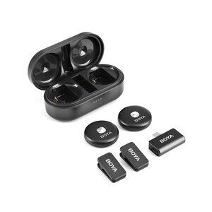 BOYA Omic-U Wireless İkili Yaka Mikrofonu Type-C (Siyah) - Thumbnail