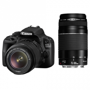 Canon 100D 18-55mm ve 75-300mm Kit DSLR Fotoğraf Makinesi