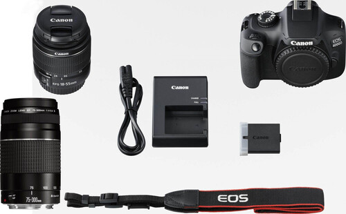 Canon EOS 4000D 18-55mm DC 75-300mm DSLR Fotoğraf Makinesi