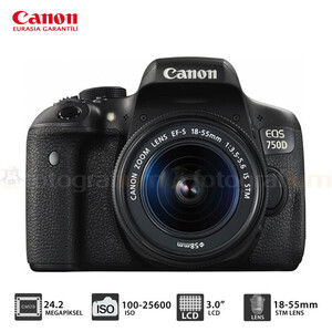 Canon EOS 750D 18-55mm DC Lensli Fotoğraf Makinesi - Thumbnail