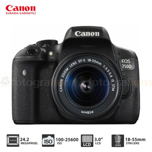 Canon - Canon EOS 750D 18-55mm DC Lensli Fotoğraf Makinesi