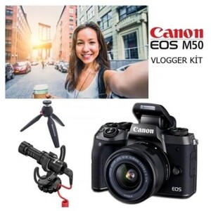 Canon EOS M50 15-45mm Aynasız Kamera Vlogger Kit - Thumbnail