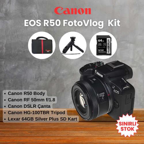 Canon EOS R50 + RF 50mm f/1.8 FotoVlog Kit 2