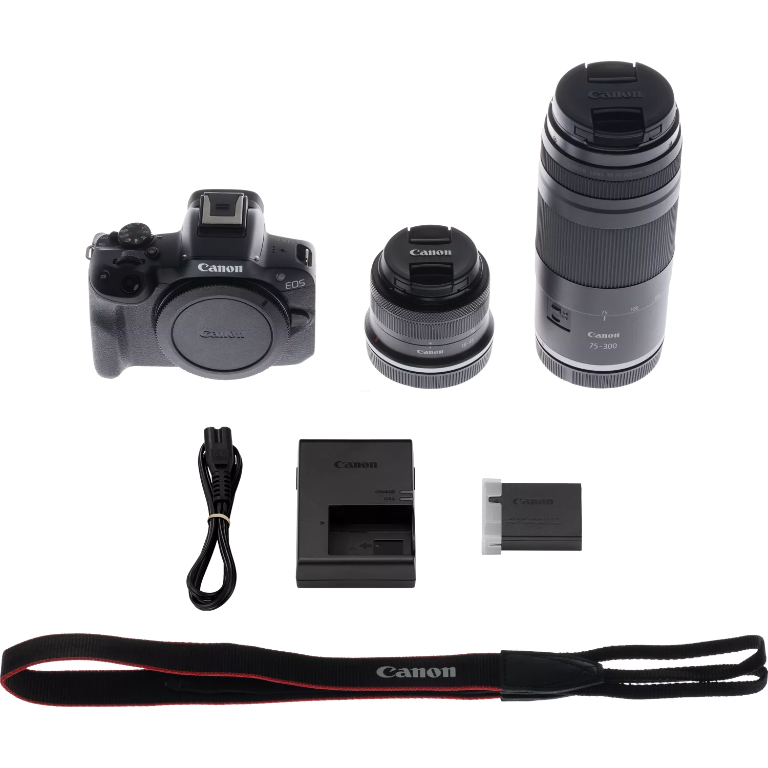 Canon EOS R50 RF-S 18-45mm + 75-300mm Lens Kit - Thumbnail