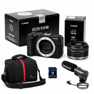 Canon - Canon EOS R50 V + RF 50mm f1.8 FotoVlog Kit 1