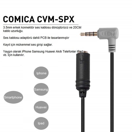 Comica CVM-SPX TRS Dişi TRRS Erkek Ses Dönüşücü Kablo
