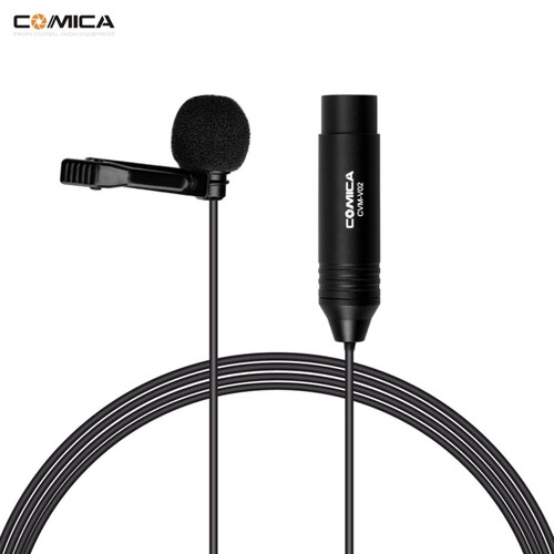 Comica CVM-V02O 1.8 Mt Kamera için XLR Çok Yönlü Yaka Mikrofonu