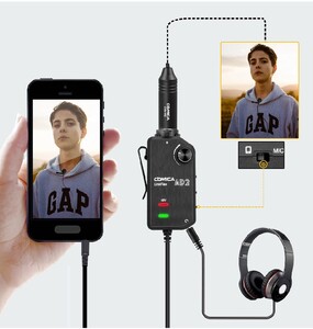 Comica LINKFLEX AD2 Kamera ve Akıllı Telefon için Çift Kanallı Ses Mikseri - Thumbnail