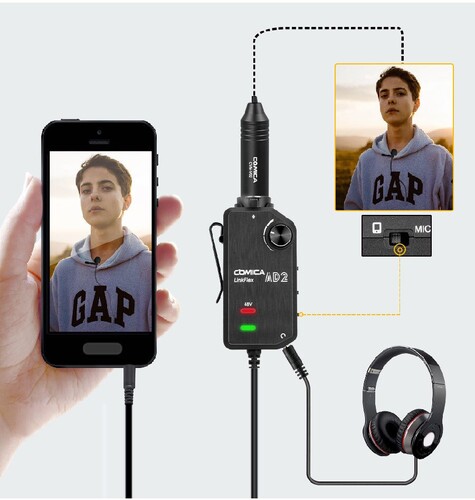 Comica LINKFLEX AD2 Kamera ve Akıllı Telefon için Çift Kanallı Ses Mikseri