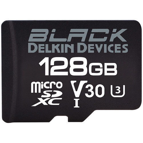 Delkin 128GB Black UHS-I MicroSDXC SD Adaptörlü Hafıza Kartı