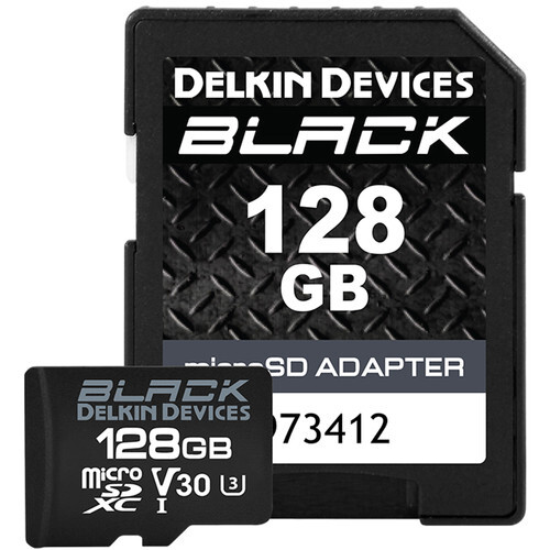 Delkin 128GB Black UHS-I MicroSDXC SD Adaptörlü Hafıza Kartı