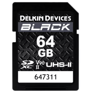 Delkin - Delkin 64GB Black UHS-II SDXC U3 V90 Hafıza Kartı