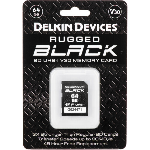 Delkin Devices 64GB Black V30 UHS-I SDXC Hafıza Kartı