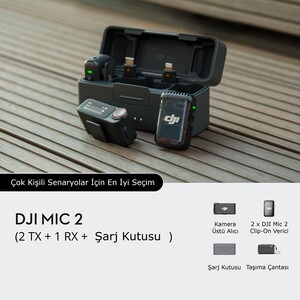 DJI Mic 2 Kablosuz Mikrofon Seti (2 Kişilik) - Thumbnail