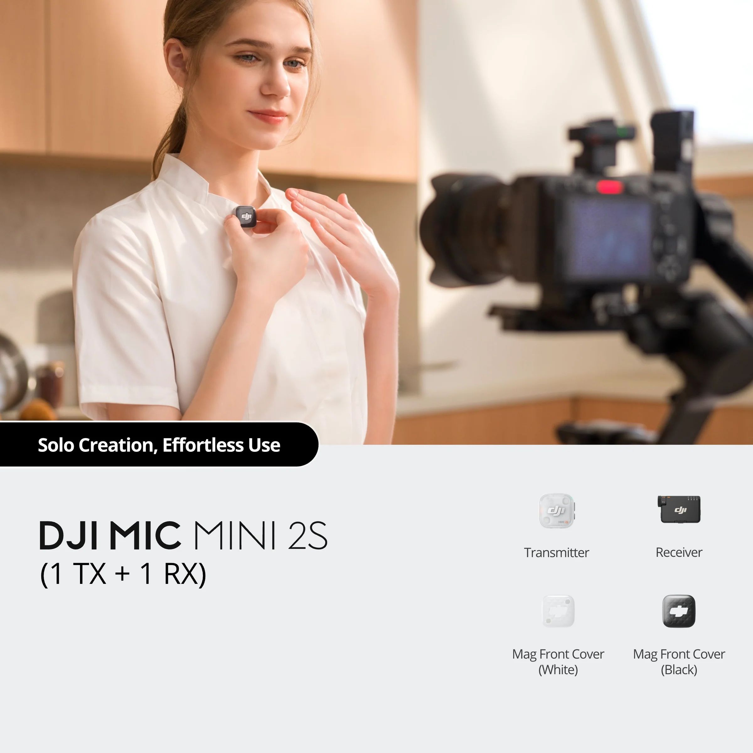 DJI Mic Mini 2S Kablosuz Yaka Mikrofonu (1 Verici + 1 Alıcı)